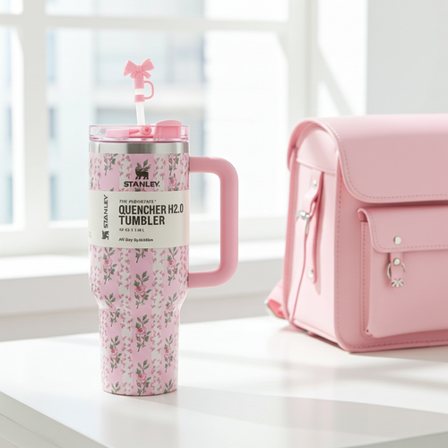 A Stanley 1200ml Flower Stainless Steel Tumbler by TradePro Solutions.