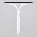 White 2-in-1 spray wiper and glass cleaner with built-in spray function, wide black rubber blade and ergonomic handle.