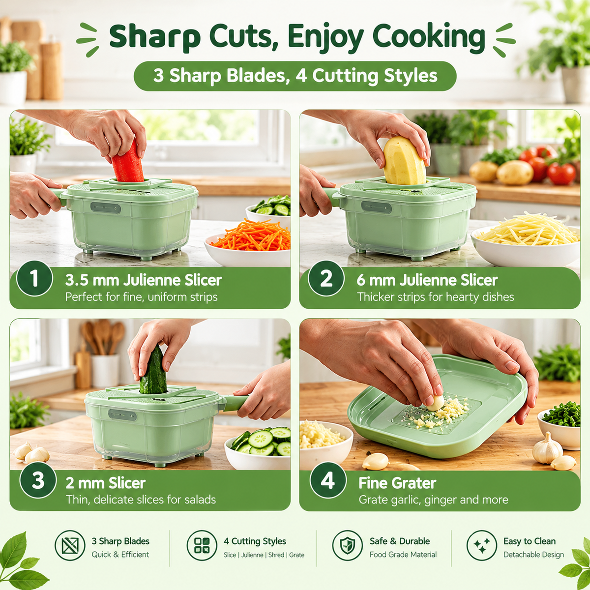 4 in 1 Vegetable Grater Slicer by TradePro Solutions.