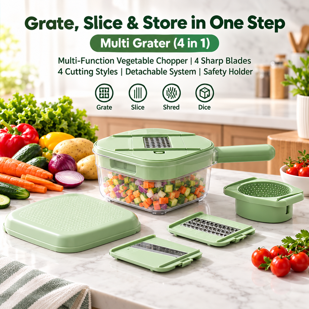 4 in 1 Vegetable Grater Slicer by TradePro Solutions.