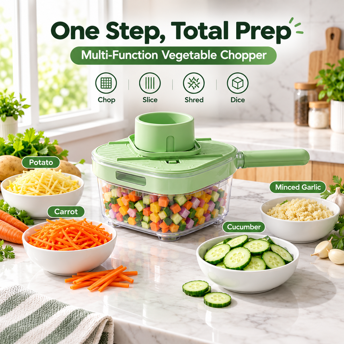 4 in 1 Vegetable Grater Slicer by TradePro Solutions.