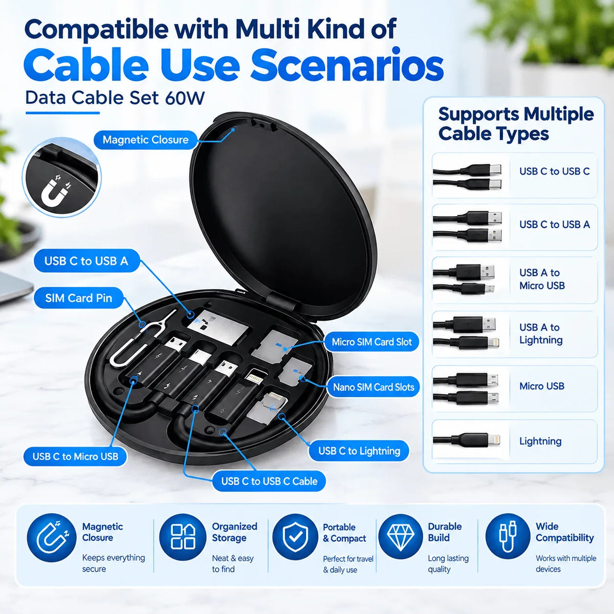 5 in 1 Fast Charging Cable Kit - TradePro Solutions