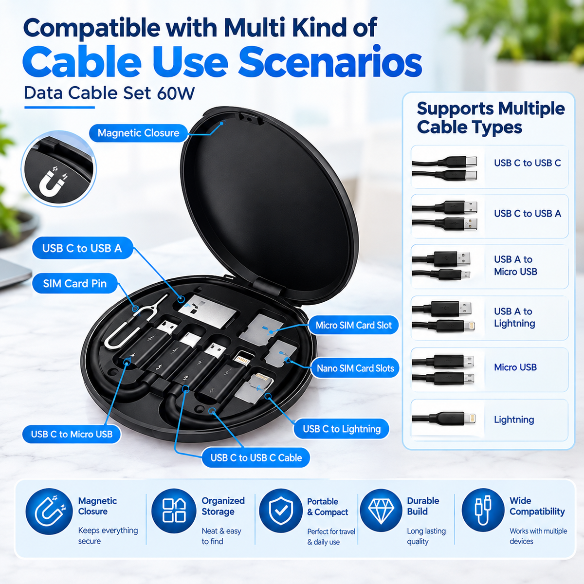 5in1 Fast Charging Cable Kit by TradePro Solutions.