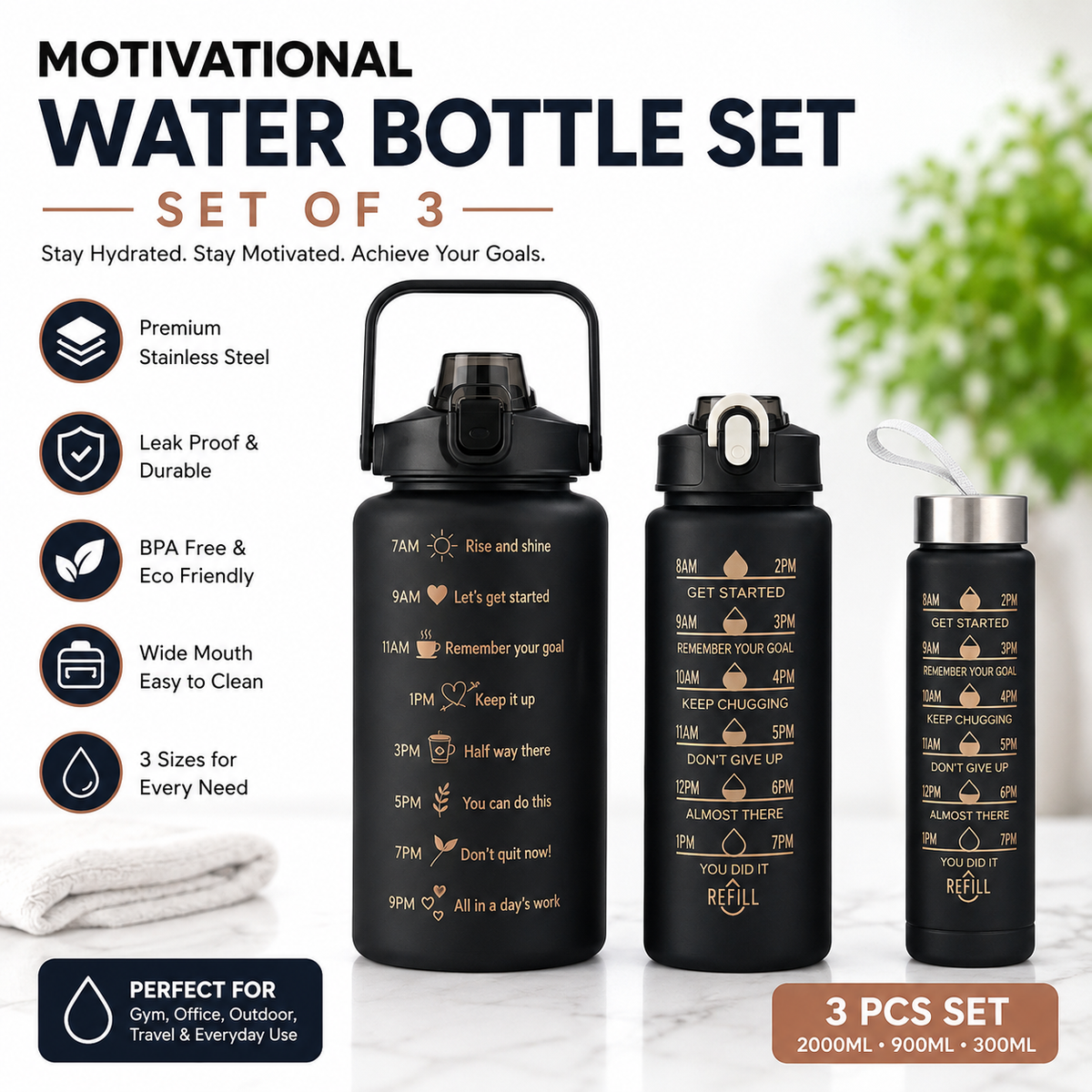 Dual Sipper Water Bottle Set by TradePro Solutions.
