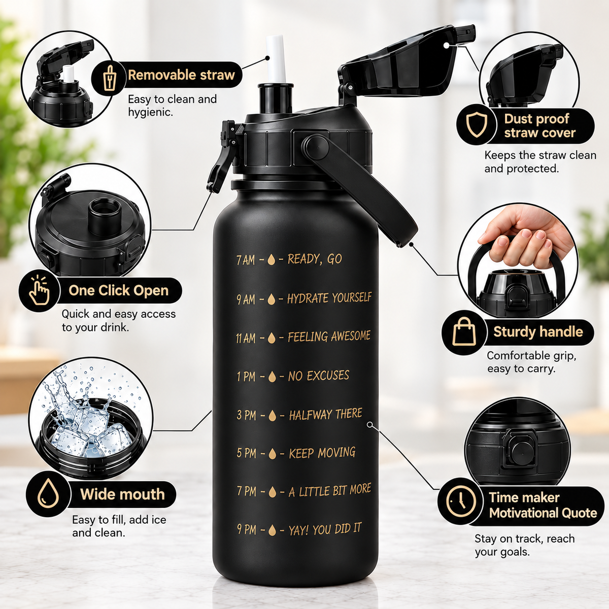 Dual Sipper Water Bottle Set by TradePro Solutions.