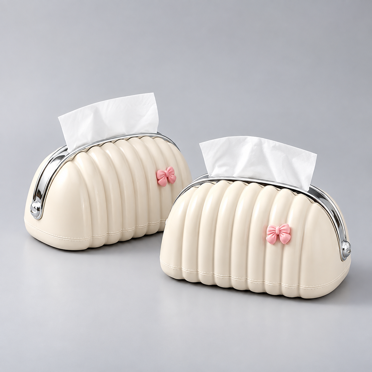 An elegant shell-shaped tissue box dispenser by TradePro Solutions.