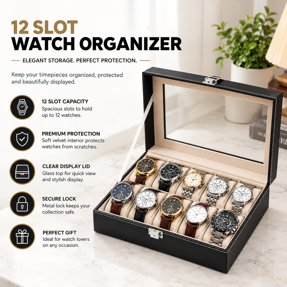 Premium watch organizer by TradePro Solutions.