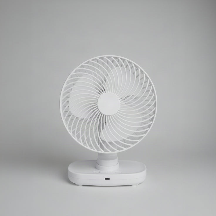 Rechargeable Auto Rotating Desktop Fan by TradePro Solutions.