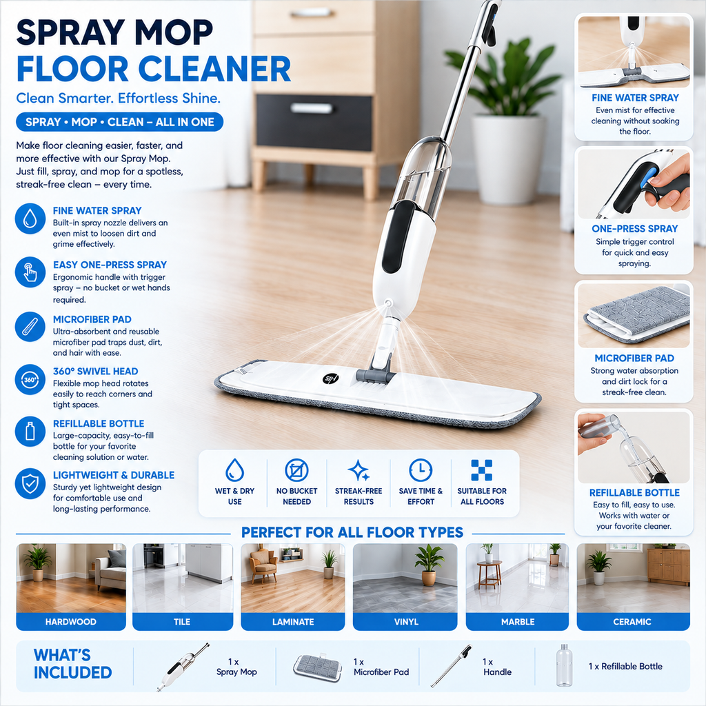 Spray Mop Floor Cleaner by TradePro Solutions.