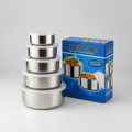 Five-piece stainless steel fresh bowl set by TradePro Solutions.