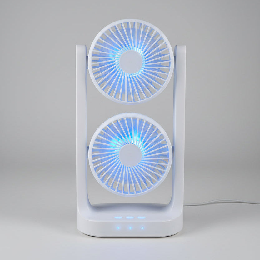 USB Operated Dual Desktop Fan by TradePro Solutions.