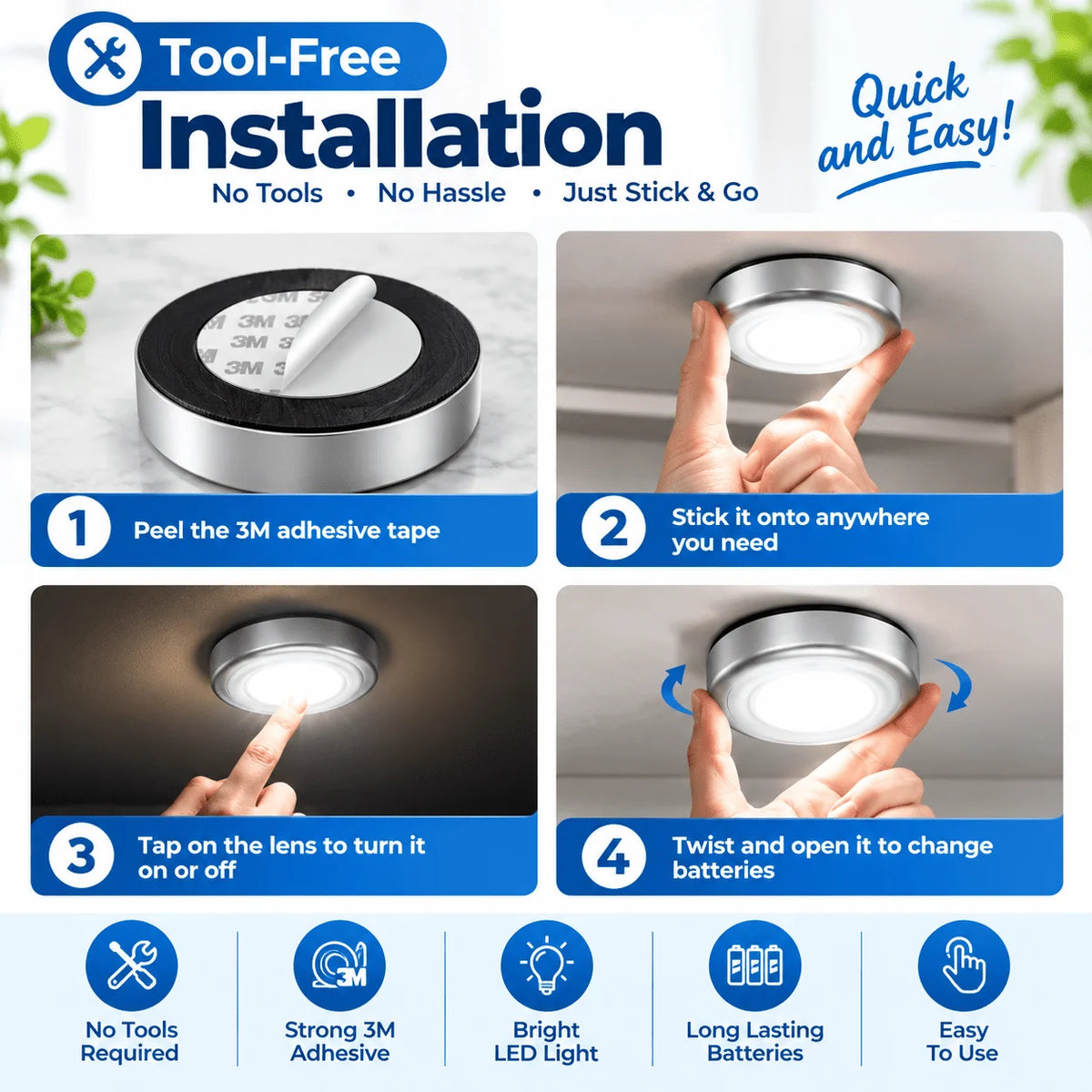 Wireless LED Light (Push for On/Off) - TradePro Solutions
