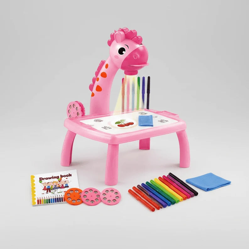Giraffe projector drawing table for kids with colourful product packaging
