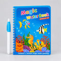 Magic Water Painting Book for kids with reusable colouring pages and refillable water pen